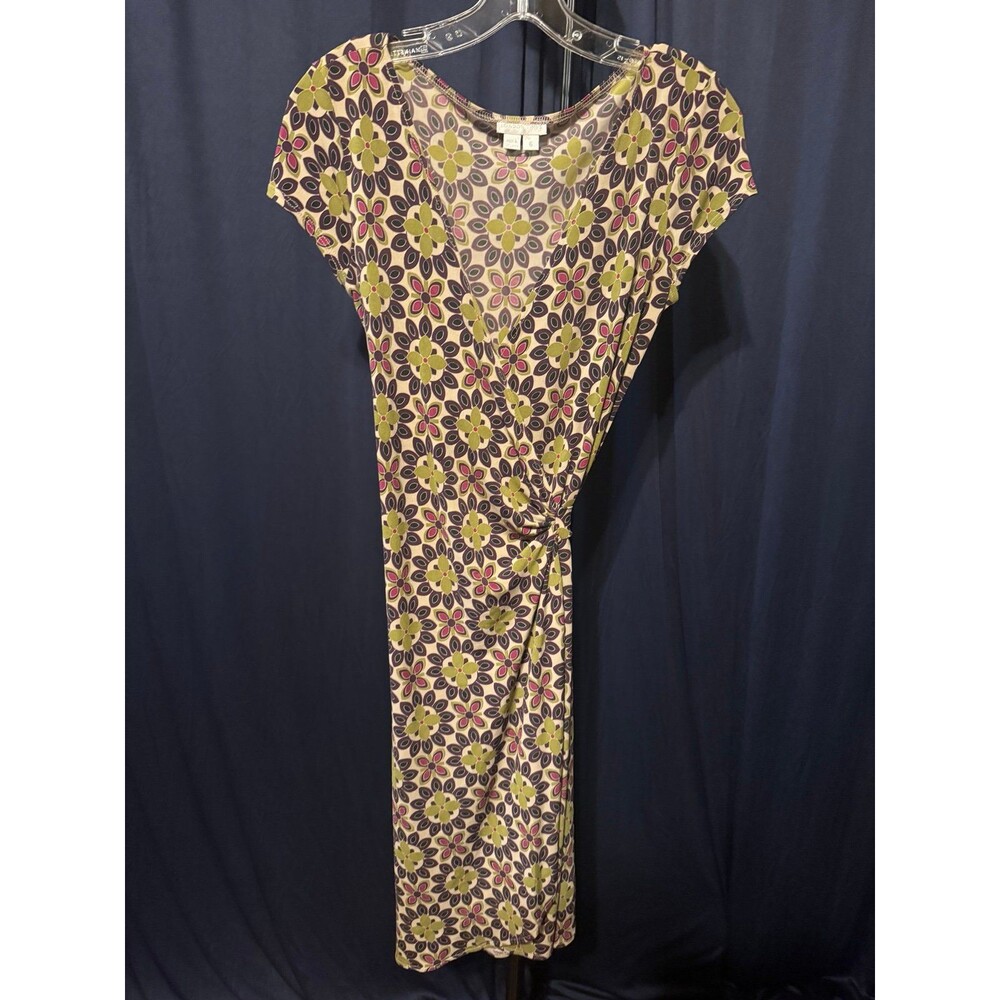 Retro floral wrap dress
